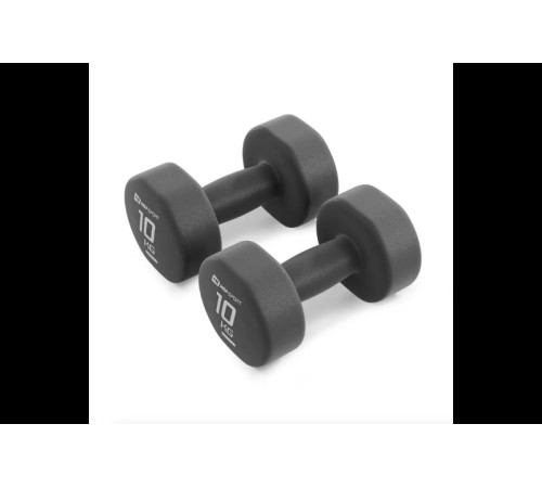 Гантелі неопренові Hop-Sport HS-V100DR 2 x 10 кг сірий