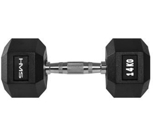 Гантель шестигранна HMS HEX PRO, 14 кг Гантель шестигранна HMS HEX PRO, 14 кг
