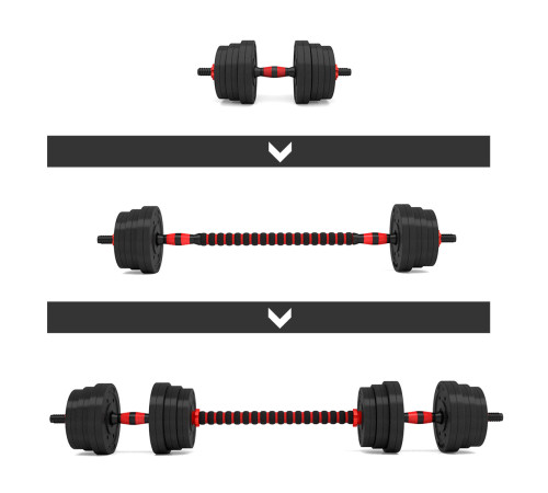 Гантелі розбірні HMS SGP20 зі з'єднувачем для штанги 20 кг