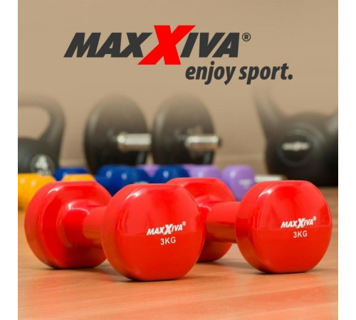 Гантелі Maxxiva D85016 вінілові 2 x 3 кг Гантелі Maxxiva D85016 вінілові 2 x 3 кг