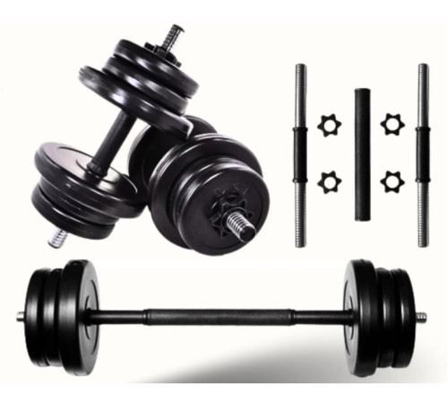 Гантелі розбірні RN Sport зі з'єднувачем для штанги 2 х 21 кг