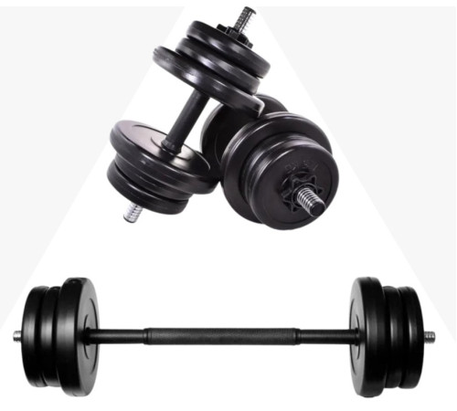 Гантелі розбірні RN Sport зі з'єднувачем для штанги 2 х 21 кг