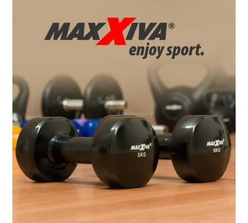 Гантелі Maxxiva D84992 вінілові 2 x 5 кг Гантелі Maxxiva D84992 вінілові 2 x 5 кг