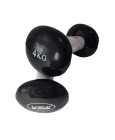 Гантелі вінілові LiveUp Vinyl Egg Head 2 х 4 кг, чорні