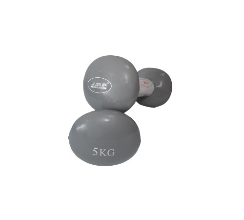 Гантелі вінілові LiveUp Vinyll 2 х 5 кг, сірі