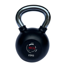 Гиря прогумована з хромованою ручкою WCG 22 кг