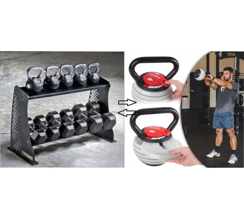 Гиря Fit4Med Kettlebell Ball чавунна, регульована 3,5-18,1