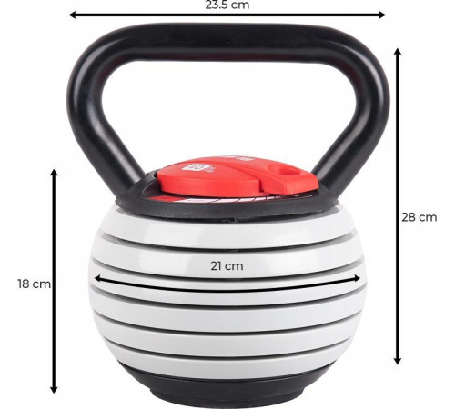 Гиря Fit4Med Kettlebell Ball чавунна, регульована 3,5-18,1