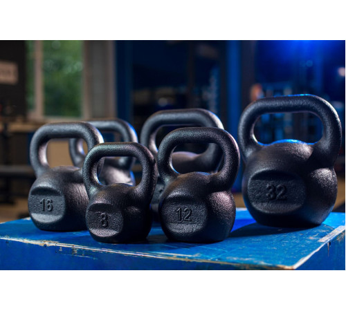 Гиря чавунна RN-SPORT 24 кг, чорна