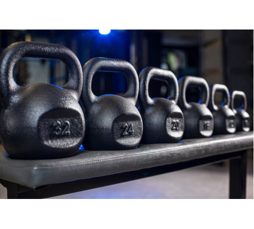 Гиря чавунна RN-SPORT 24 кг, чорна