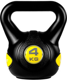 Гиря Movit Kettlebell Dumbbell - 4 кг, чорний / жовтий