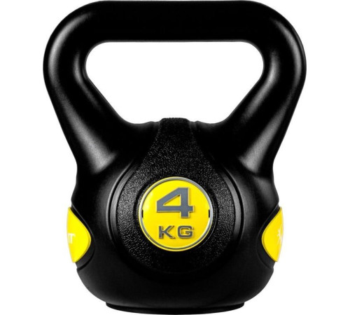 Гиря Movit Kettlebell Dumbbell - 4 кг, чорний / жовтий