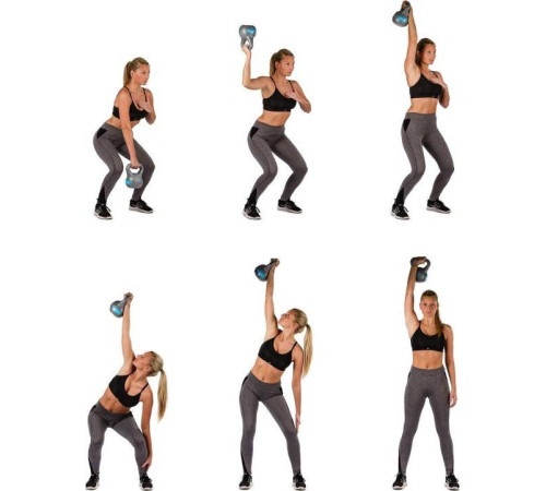 Гиря Movit Kettlebell - 10 кг, чорний / гас