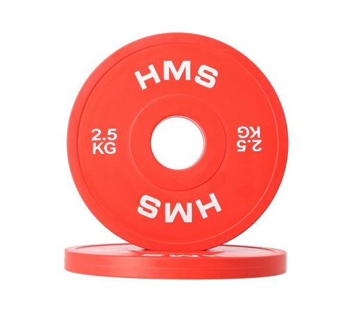 Вагові плити CBRS25 OLIMPIJSKI 2 x 2.5 KG HMS - червоні Вагові плити CBRS25 OLIMPIJSKI 2 x 2.5 KG HMS - червоні