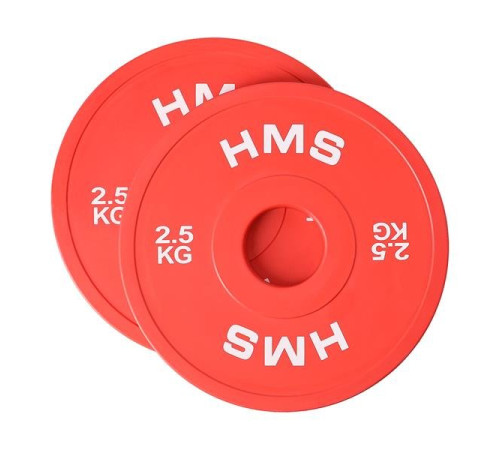 Вагові плити CBRS25 OLIMPIJSKI 2 x 2.5 KG HMS - червоні Вагові плити CBRS25 OLIMPIJSKI 2 x 2.5 KG HMS - червоні