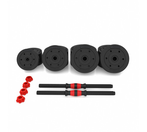Набір штанга+гантелі HMS SGP40 - 40 кг, чорно-червоний