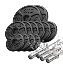 Грифи та диски олімпійські Marbo Sport MW-65kg-OLI 65 кг