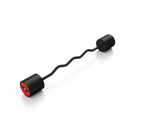 Штанга Steel Rubber Curl 55 кг червона - Marbo Sport Штанга Steel Rubber Curl 55 кг червона - Marbo Sport