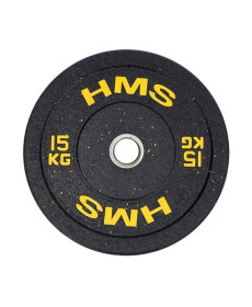 Диск олімпійський HMS HTBR15 15 кг, чорно-жовтий