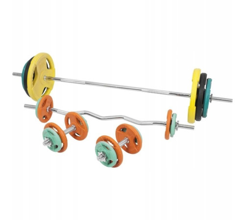 Gorilla Sports Zestaw 105 kg: sztanga + 2 hantle gwintowane