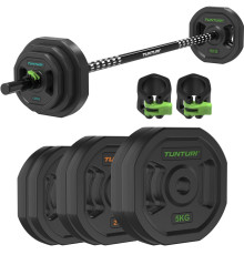 Набір штанги та обтяження Tunturi Aerobic Pump 20 кг, чорний