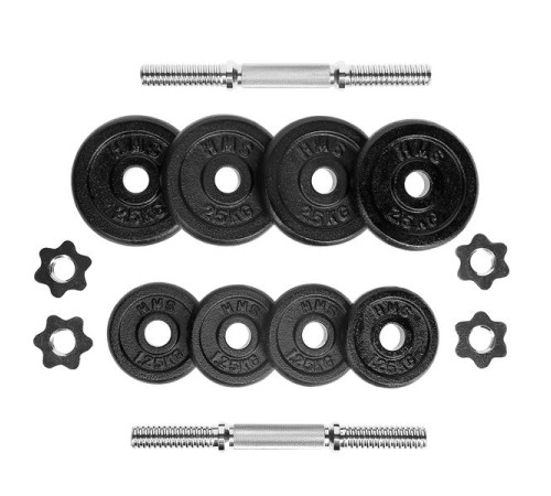Гантелі ST20 2 x 10 KG HMS - чорні Гантелі ST20 2 x 10 KG HMS - чорні