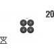 Набір 20 кг (4x5) дисків, покритих пластиком (31 мм)