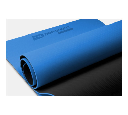 Килимок для фітнесу та йоги Hop-Sport HS-T006GM TPE 0,6 см синій