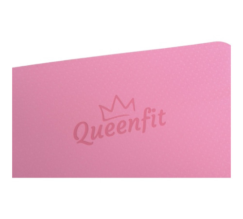 Килимок (мат) для фітнесу та йоги Queenfit Premium TPE 0,5 см рожевий