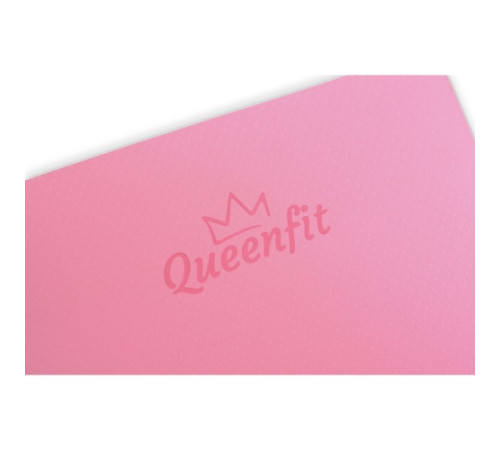 Килимок (мат) для фітнесу та йоги Queenfit Premium TPE 0,6 см рожево-фіолетовий