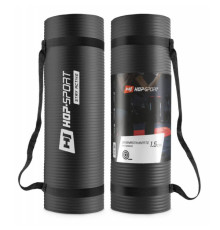 Мат для фітнесу та йоги Hop-Sport HS-N015GM 1,5 см чорний
