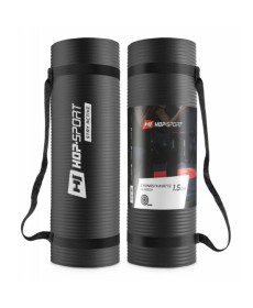 Мат для фітнесу та йоги Hop-Sport HS-N015GM 1,5 см чорний
