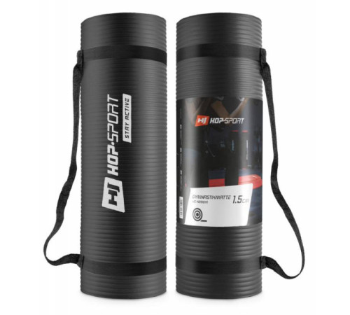 Мат для фітнесу та йоги Hop-Sport HS-N015GM 1,5 см чорний Мат для фітнесу та йоги Hop-Sport HS-N015GM 1,5 см чорний
