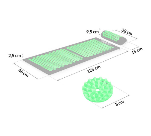 Акупунктурний килимок Neo-Sport NS-901 чорно-зелений