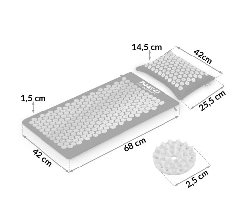 Акупунктурний килимок Neo-Sport NS-903 чорно-сріблястий