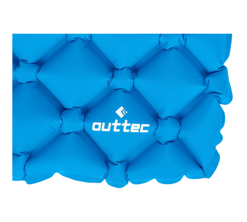 Надувний килимок Outtec 195х55х5 см з подушкою соти голубий Надувний килимок Outtec 195х55х5 см з подушкою соти голубий