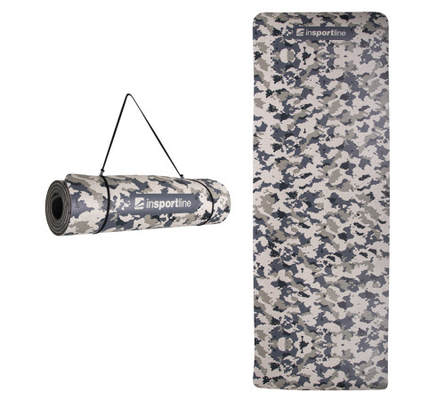 Гімнастичний килимок inSPORTline Camu 173x61x0,4 cm - сірий камуфляж Гімнастичний килимок inSPORTline Camu 173x61x0,4 cm - сірий камуфляж
