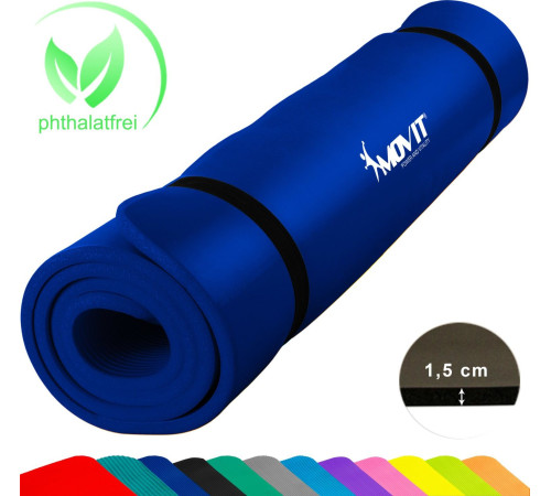 Тренувальний килимок Movit M09615 190 см x 100 см x 1,5 см темно-синій Тренувальний килимок Movit M09615 190 см x 100 см x 1,5 см темно-синій