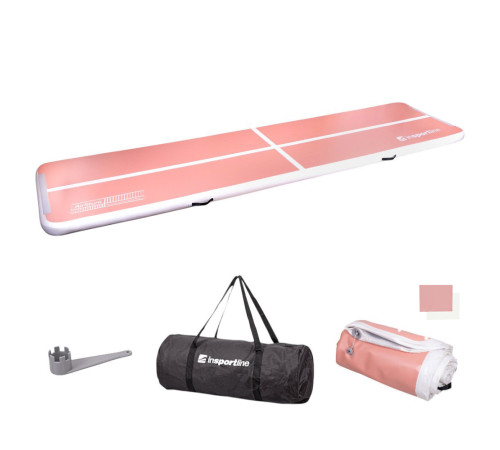 Килимок надувний Airtrack inSPORTline Airstunt 500x100x10 см, рожевий