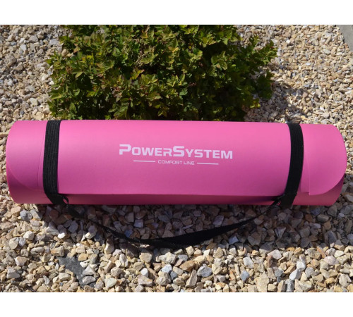 Килимок для йоги та фітнесу Power System PS-4017 NBR 10 мм, рожевий