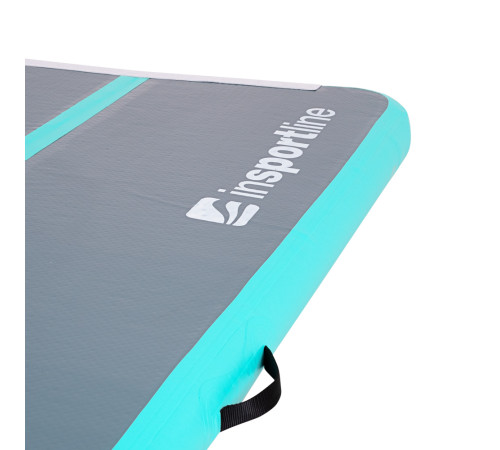 Килимок надувний inSPORTline Airstunt 400 x 100 x 10 см, сіро-бірюзовий