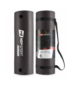 Мат для фітнесу та йоги з отворами Hop-Sport HS-N015GM 1,5 см чорний