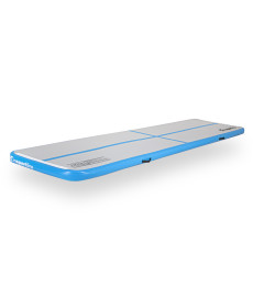 Килимок надувний Airtrack inSPORTline Airstunt 400x100 см, сіро-бірюзовий