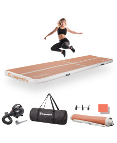 Килимок надувний Airtrack inSPORTline Airstunt 400 x 100 x 10 см, бежевий