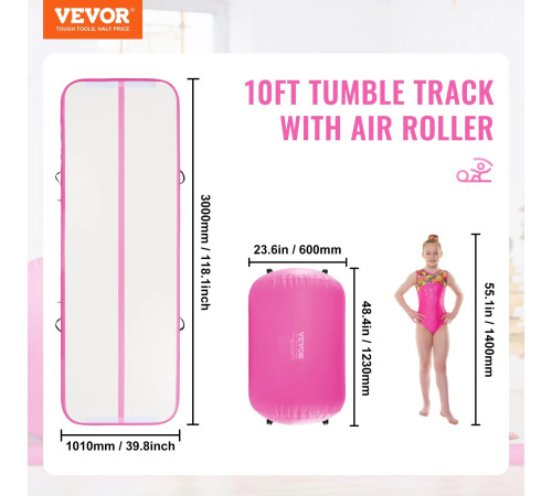 Килимок надувний VEVOR, біло-рожевий