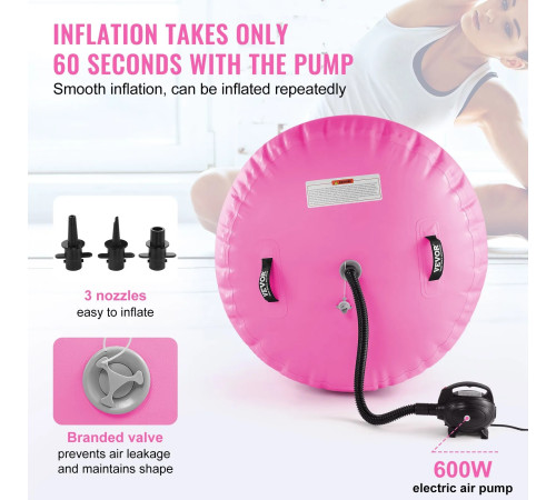 Килимок надувний VEVOR, біло-рожевий