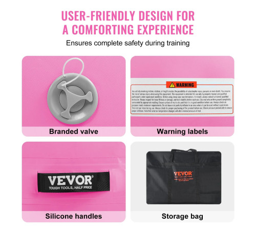 Килимок надувний VEVOR, біло-рожевий