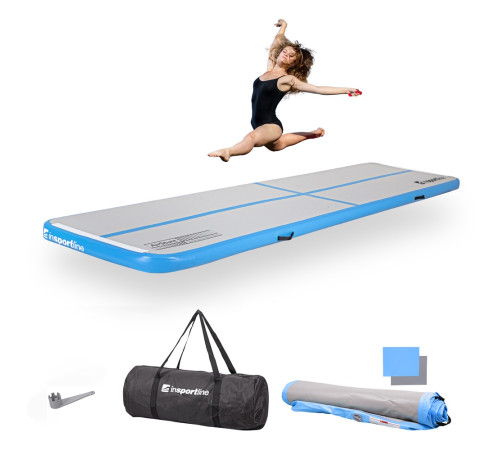 Килимок надувний Airtrack inSPORTline Airstunt 400x100x10 см, білий
