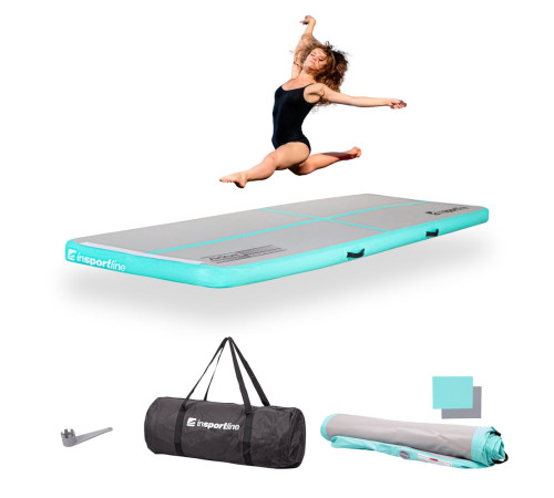 Надувний килимок для тренувань Airtrack inSPORTline Airstunt 300x100x10 см білий