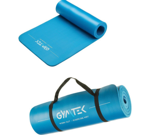 Килимок для фітнесу та йоги Gymtek NBR 1,5 см блакитний
